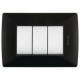 Placa de resina con chasis color Negro Obsidiana 3 mód.
