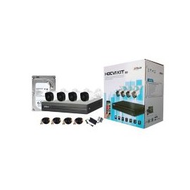 Kit CCTV y DVR Dahua con 4 Cámaras Cooper Alambricas 2MP 1080P Full HD y disco duro 1TB