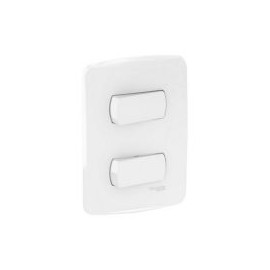 2 Interruptores sencillos 10A 127V~ , producto armado (incluye placa). Color Blanco