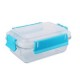Contenedor vidrio clip color rectangular 550ml