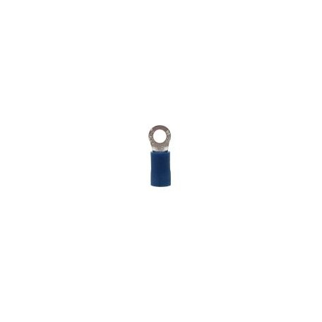 Terminal ojillo tip anillo perno  8 a 10 bar c/aislam vin  azul par cabl calibr 16-14 AWG 22 piezas