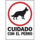 Senal Cuidado con el Perro 25x36