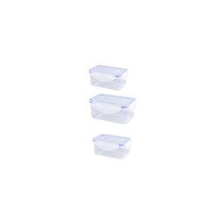 Set de contendores de clip 3 piezas 500 ml plástico