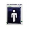 Señal "baños hombres" vinil autoadherible 13 x 15  cm