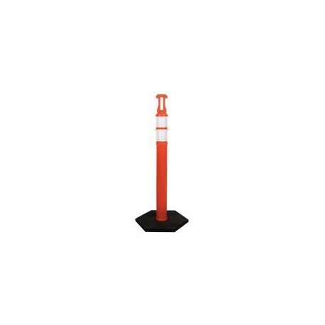 Poste vial naranaja c/base negra protección UV 5.5 k 1.20 m