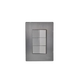 Placa Inox 2 Apagadores 1 Apag Escalera