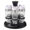 Set de especieros vidrio 6 piezas c/rack