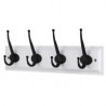 Percha de muro 4 ganchos metal negro
