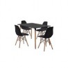 COMEDOR BLANCO CON 4 SILLAS NEGRO