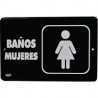 Señal "baños mujeres" placa rígida autoadherible 22.8 x 15.2 cm