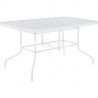 Mesa rectangular con vidrio 140 x 90 cm blanca