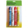 Paquete de 4 plumones marcadores para vidrio (Rojo/Azul/Bco/Ama)