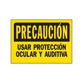 Senal Precaucion Usar Proteccion Ocular/Auditiva
