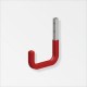 Gancho acero galvanizado 80 x 115 mm enogomado rojo