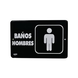 Señal " baños hombres" placa rígida autoadherible 22.8 x 15.2 cm