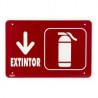 Señal "extintor" placa rígida autoadherible 35 x 24 cm