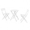 Juego balcon metalico 3 piezas blanco