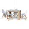 Comedor blanco madera con 4 sillas blanco