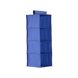 Organizador de tela azul con 4 repisas  30 x 30 x 84 cm