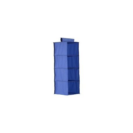 Organizador de tela azul con 4 repisas  30 x 30 x 84 cm