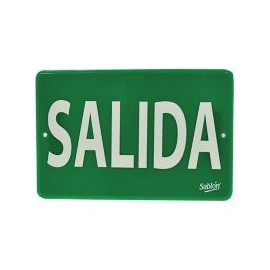 Señal  de "salida" placa rígida auntoadherible 22.8 x 15.2 cm