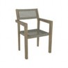 Silla Lugano acacia con ratán