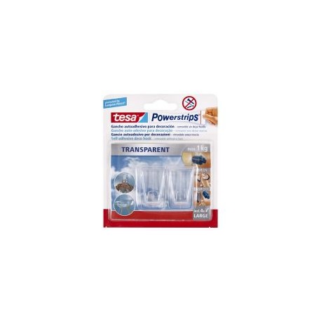 Gancho removible decorativo transparente grande x 3 unid